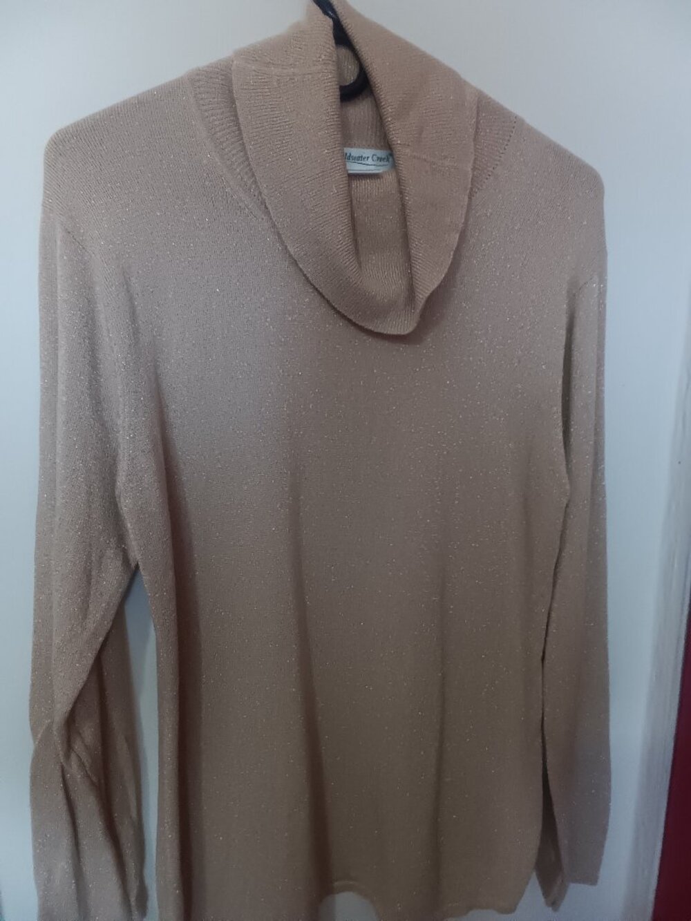 Vintage Coldwater Creek Champagne Metallic Sweater. Size Med